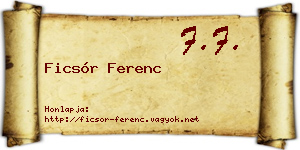 Ficsór Ferenc névjegykártya