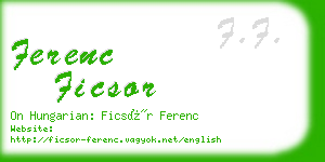 ferenc ficsor business card